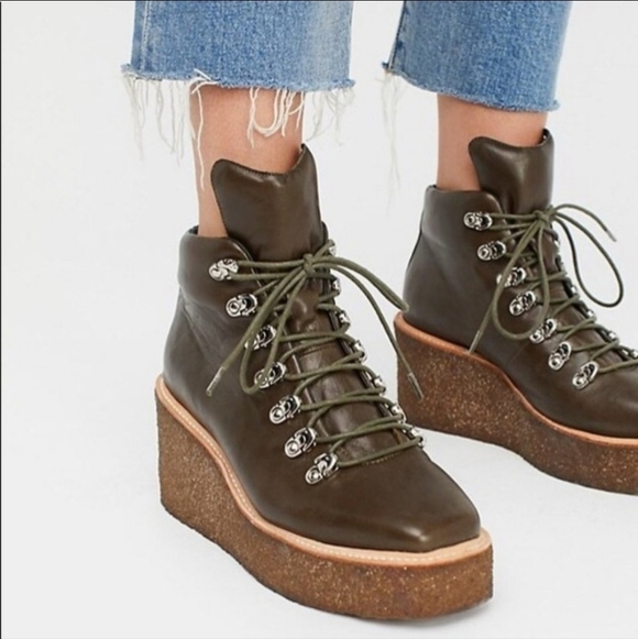 Jeffrey Campbell Free People Y2K Viajar Wedge Hiker Boots 7M - Picture 3 of 15